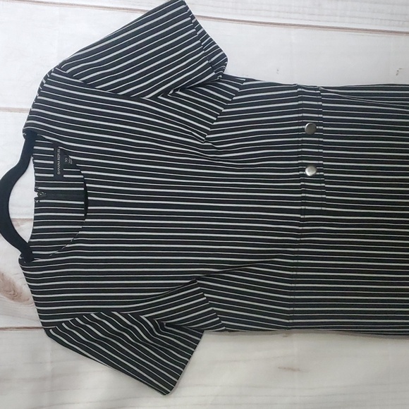 Banana Republic Striped Button Dress Size 10 - Picture 2 of 8